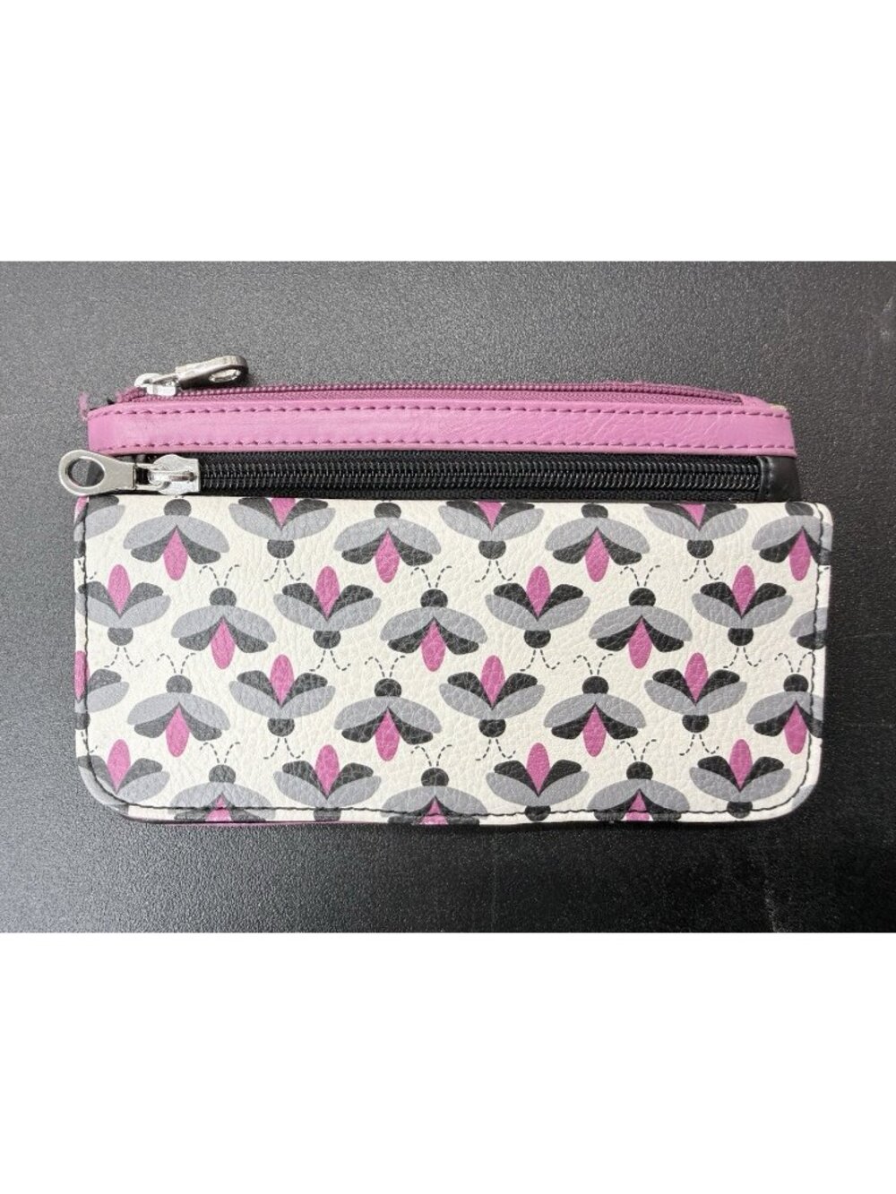Relic Magenta Purple Firefly Insect Multi Pocket Genuine Leather Wallet